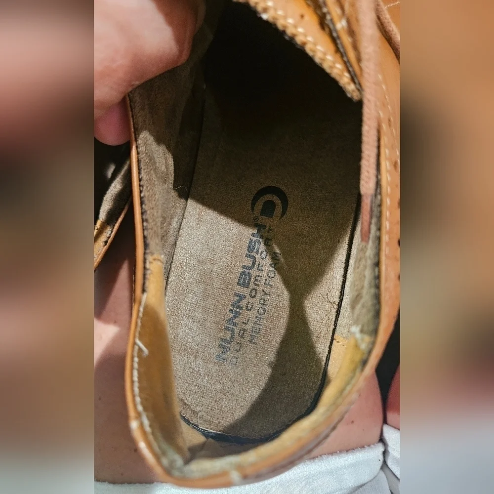 NUNN BUSH Leather TJ Wingtip Oxford Dress Shoes In Cognac. Size 11